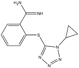 2-[(1-cyclopropyl-1H-1,2,3,4-tetrazol-5-yl)sulfanyl]benzene-1-carboximidamide Struktur