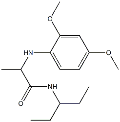 2-[(2,4-dimethoxyphenyl)amino]-N-(pentan-3-yl)propanamide,,结构式