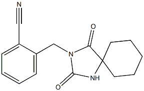 2-[(2,4-dioxo-1,3-diazaspiro[4.5]dec-3-yl)methyl]benzonitrile Structure