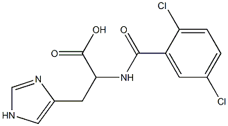 2-[(2,5-dichlorophenyl)formamido]-3-(1H-imidazol-4-yl)propanoic acid 化学構造式