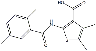 2-[(2,5-dimethylbenzene)amido]-4,5-dimethylthiophene-3-carboxylic acid 化学構造式