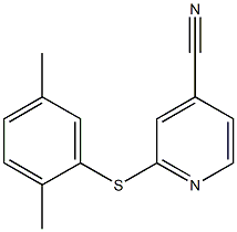 2-[(2,5-dimethylphenyl)sulfanyl]pyridine-4-carbonitrile,,结构式