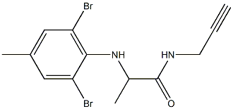 2-[(2,6-dibromo-4-methylphenyl)amino]-N-(prop-2-yn-1-yl)propanamide Struktur