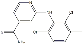 2-[(2,6-dichloro-3-methylphenyl)amino]pyridine-4-carbothioamide,,结构式