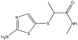 2-[(2-amino-1,3-thiazol-5-yl)sulfanyl]-N-methylpropanamide,,结构式