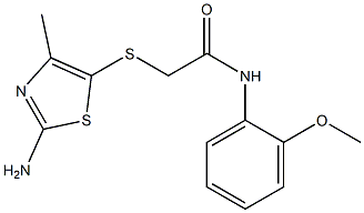 2-[(2-amino-4-methyl-1,3-thiazol-5-yl)sulfanyl]-N-(2-methoxyphenyl)acetamide,,结构式