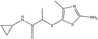 2-[(2-amino-4-methyl-1,3-thiazol-5-yl)sulfanyl]-N-cyclopropylpropanamide Structure