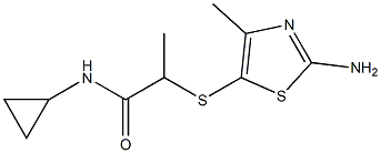 2-[(2-amino-4-methyl-1,3-thiazol-5-yl)sulfanyl]-N-cyclopropylpropanamide 结构式