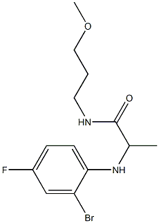 2-[(2-bromo-4-fluorophenyl)amino]-N-(3-methoxypropyl)propanamide Structure