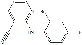 2-[(2-bromo-4-fluorophenyl)amino]pyridine-3-carbonitrile 化学構造式