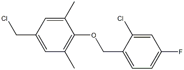 2-[(2-chloro-4-fluorophenyl)methoxy]-5-(chloromethyl)-1,3-dimethylbenzene Structure