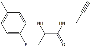 2-[(2-fluoro-5-methylphenyl)amino]-N-(prop-2-yn-1-yl)propanamide 化学構造式