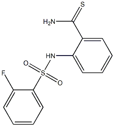 2-[(2-fluorobenzene)sulfonamido]benzene-1-carbothioamide 化学構造式