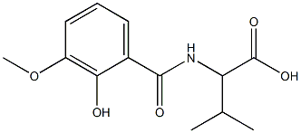 2-[(2-hydroxy-3-methoxybenzoyl)amino]-3-methylbutanoic acid Structure