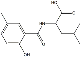 2-[(2-hydroxy-5-methylphenyl)formamido]-4-methylpentanoic acid Struktur