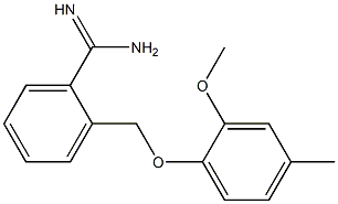 2-[(2-methoxy-4-methylphenoxy)methyl]benzenecarboximidamide Struktur