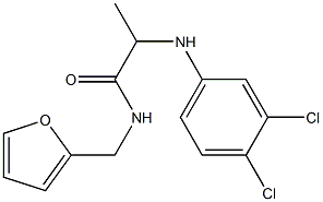2-[(3,4-dichlorophenyl)amino]-N-(furan-2-ylmethyl)propanamide 化学構造式