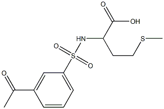 2-[(3-acetylbenzene)sulfonamido]-4-(methylsulfanyl)butanoic acid Structure