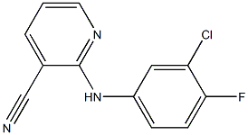 2-[(3-chloro-4-fluorophenyl)amino]pyridine-3-carbonitrile,,结构式