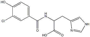 2-[(3-chloro-4-hydroxyphenyl)formamido]-3-(1H-imidazol-4-yl)propanoic acid,,结构式