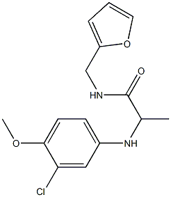 2-[(3-chloro-4-methoxyphenyl)amino]-N-(furan-2-ylmethyl)propanamide,,结构式