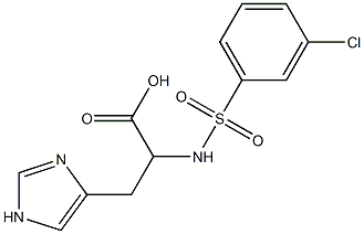2-[(3-chlorobenzene)sulfonamido]-3-(1H-imidazol-4-yl)propanoic acid,,结构式