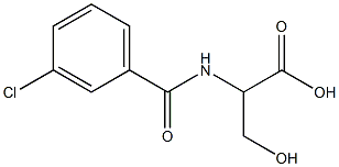 2-[(3-chlorobenzoyl)amino]-3-hydroxypropanoic acid Structure