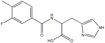 2-[(3-fluoro-4-methylbenzoyl)amino]-3-(1H-imidazol-4-yl)propanoic acid Struktur
