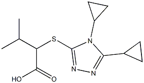 2-[(4,5-dicyclopropyl-4H-1,2,4-triazol-3-yl)sulfanyl]-3-methylbutanoic acid,,结构式