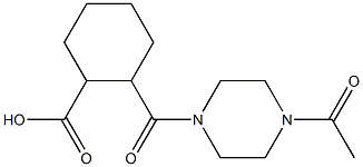 2-[(4-acetylpiperazin-1-yl)carbonyl]cyclohexanecarboxylic acid 化学構造式