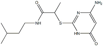 2-[(4-amino-6-oxo-1,6-dihydropyrimidin-2-yl)sulfanyl]-N-(3-methylbutyl)propanamide|