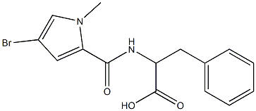2-[(4-bromo-1-methyl-1H-pyrrol-2-yl)formamido]-3-phenylpropanoic acid Struktur