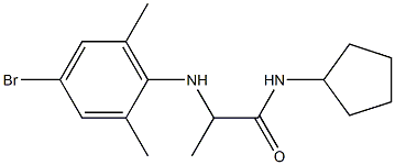 2-[(4-bromo-2,6-dimethylphenyl)amino]-N-cyclopentylpropanamide,,结构式