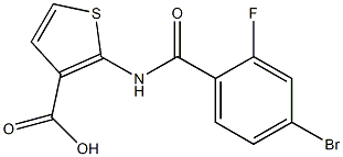2-[(4-bromo-2-fluorobenzoyl)amino]thiophene-3-carboxylic acid 化学構造式