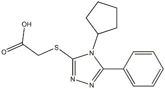 2-[(4-cyclopentyl-5-phenyl-4H-1,2,4-triazol-3-yl)sulfanyl]acetic acid 结构式