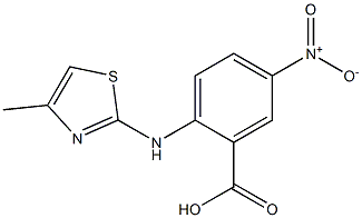 2-[(4-methyl-1,3-thiazol-2-yl)amino]-5-nitrobenzoic acid,,结构式
