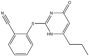 2-[(4-oxo-6-propyl-1,4-dihydropyrimidin-2-yl)sulfanyl]benzonitrile Structure