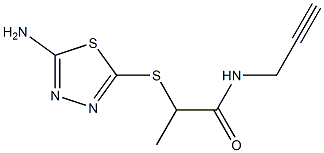 2-[(5-amino-1,3,4-thiadiazol-2-yl)sulfanyl]-N-(prop-2-yn-1-yl)propanamide,,结构式