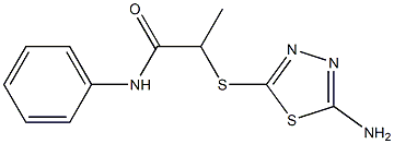 2-[(5-amino-1,3,4-thiadiazol-2-yl)sulfanyl]-N-phenylpropanamide Struktur