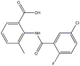 2-[(5-chloro-2-fluorobenzene)amido]-3-methylbenzoic acid,,结构式