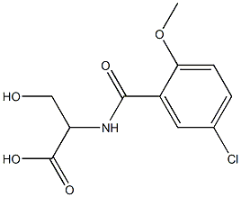 2-[(5-chloro-2-methoxyphenyl)formamido]-3-hydroxypropanoic acid,,结构式