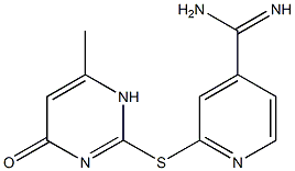 2-[(6-methyl-4-oxo-1,4-dihydropyrimidin-2-yl)sulfanyl]pyridine-4-carboximidamide,,结构式