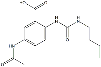 2-[(butylcarbamoyl)amino]-5-acetamidobenzoic acid Struktur