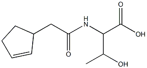 2-[(cyclopent-2-en-1-ylacetyl)amino]-3-hydroxybutanoic acid,,结构式