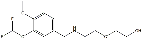 2-[2-({[3-(difluoromethoxy)-4-methoxyphenyl]methyl}amino)ethoxy]ethan-1-ol Struktur