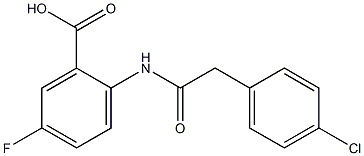 2-[2-(4-chlorophenyl)acetamido]-5-fluorobenzoic acid 结构式