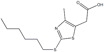 2-[2-(hexylsulfanyl)-4-methyl-1,3-thiazol-5-yl]acetic acid Struktur