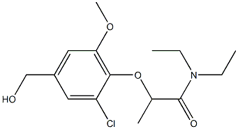 2-[2-chloro-4-(hydroxymethyl)-6-methoxyphenoxy]-N,N-diethylpropanamide,,结构式