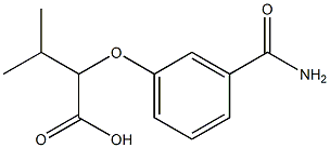 2-[3-(aminocarbonyl)phenoxy]-3-methylbutanoic acid 化学構造式