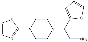 2-[4-(1,3-thiazol-2-yl)piperazin-1-yl]-2-(thiophen-2-yl)ethan-1-amine 化学構造式